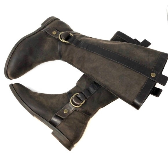 Cole Haan Brown Leather Harness Riding Boots 6 B - Picture 2 of 7